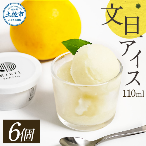 文旦アイス 6個入り 1個110ml ブンタン ぶんたん フルーツ 果物 柑橘 みかん お菓子 おかし おやつ デザート スイーツ ギフト おいしい 爽やか シャーベット お取り寄せ 冷凍 配送 2261225 - 高知県土佐市