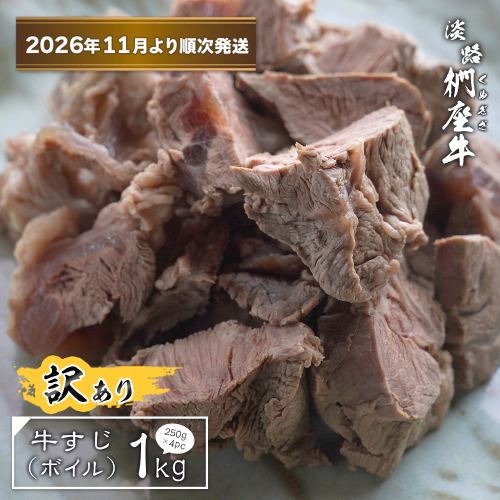 【訳あり】淡路椚座牛 牛すじ（ボイル） 1kg （250g×4PC）【2026年11月より順次発送】 2261972 - 兵庫県淡路市