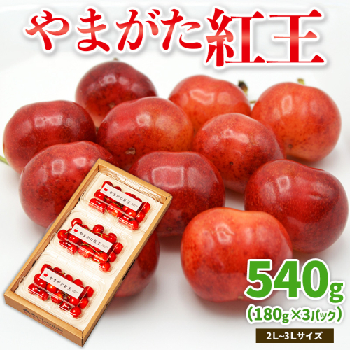 やまがた紅王 約540g 2～3Lサイズ (180g×3パック) 【令和8年産先行予約】FS25-020 2263600 - 山形県山形市