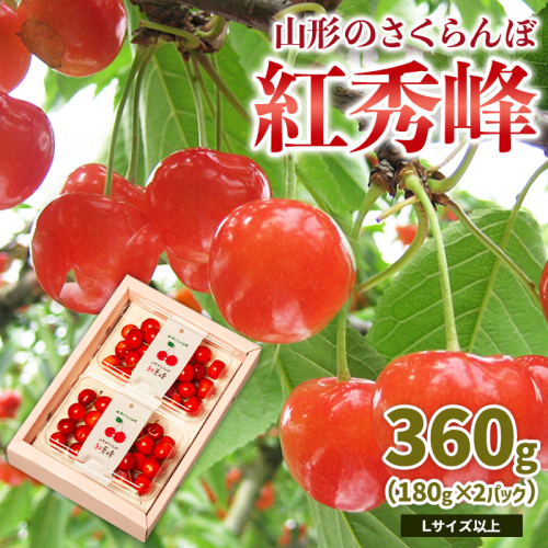 山形のさくらんぼ 紅秀峰 360g Lサイズ以上 (180g×2パック) 【令和8年産先行予約】FS25-021 2263657 - 山形県山形市