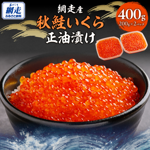 網走産 秋鮭 いくら正油漬け 400g ABBI004 2266029 - 北海道網走市