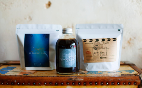 【CINEMA COFFEE】シネマコーヒーロースターズ人気ブレンド2種＆ラテベース(無糖)セット（12-45） 2266043 - 兵庫県西脇市