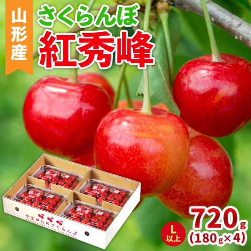 さくらんぼ(紅秀峰)Lサイズ以上 720g(180g×4パック) 【令和8年産先行予約】FS25-042 2266785 - 山形県山形市