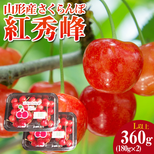 山形産 さくらんぼ 紅秀峰 L以上 約360g(180g×2パック) 【令和8年産先行予約】FS25-048 2267060 - 山形県山形市