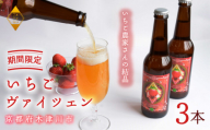 いちごヴァイツェン 3本 クラフトビール 季節限定 苺 いちご ストロベリー セット ビール 瓶ビール 地ビール アウトドア キャンプ バーベキュー BBQ 母の日 父の日 贈答 プレゼント 京都府 木津川市 ビール ヴァイツェン マイクロブルワリー きめ細やか 酒蔵 ビールセット 贈り物 ギフト こだわり