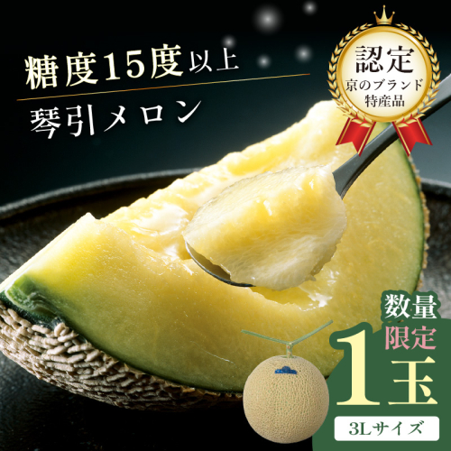 【先行予約／数量限定500】京のブランド産品 京たんごメロン 琴引メロン 3Lサイズ 1玉（2026年6月下旬～発送） 2267955 - 京都府京丹後市