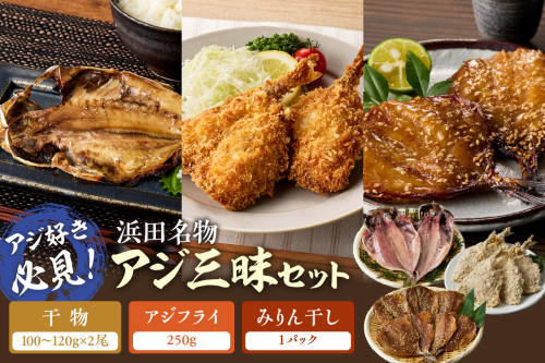 【アジ好き必見！】浜田名物アジ三昧セット（干物・みりん干し・アジフライ） 【025_0438】 2268616 - 島根県浜田市