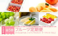 先行予約 秋始まり フルーツ 定期便 全5回 ラ・フランス りんご サンふじ シナノゴールド さくらんぼ 佐藤錦 もも 白桃 ぶどう シャインマスカット 果物 2025年産 2026年産 令和7年産 令和8年産 山形県産 ns-ft5xx-a