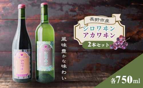 シロワヰン・アカワヰン2本セット（白ワイン・赤ワイン） 2268714 - 長野県長野市