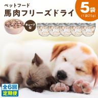 【定期便】馬肉フリーズドライ ペットフード 25g×5袋×全6回【犬猫用 国産 無添加 無着色 高タンパク 低脂肪 ドッグフード キャットフード】 099Z362
