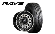 MID WHEELS NITRO POWER H12 SHOTGUN　ブラッククリア/マシニング x スタッドレスタイヤセット TOYOTA HIACE サイズ