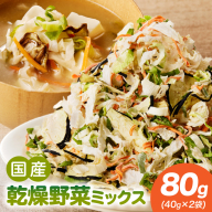【数量限定】国産乾燥野菜ミックス80g(40g×2袋)［175R02］