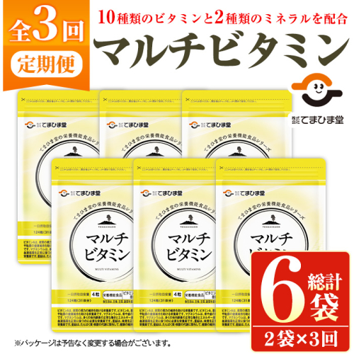 No.1279-A ＜定期便・全3回(隔月)＞マルチビタミン(2袋×3回・計6袋) 鹿児島 日置市 健康食品 サプリ 栄養バランス マルチビタミン ミネラル 亜鉛 マグネシウム 【てまひま堂】 2273595 - 鹿児島県日置市