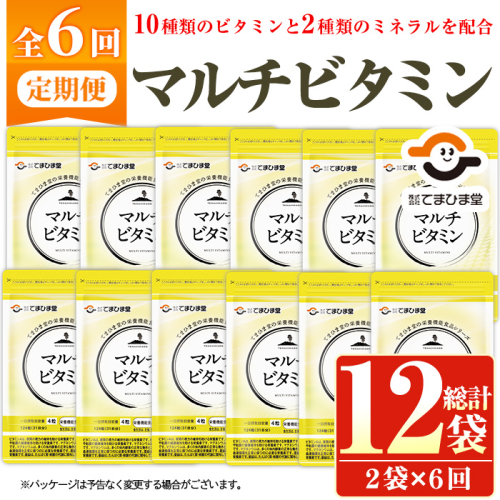 No.1279-B ＜定期便・全6回(隔月)＞マルチビタミン(2袋×6回・計12袋) 鹿児島 日置市 健康食品 サプリ 栄養バランス マルチビタミン ミネラル 亜鉛 マグネシウム 【てまひま堂】 2273596 - 鹿児島県日置市