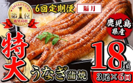 i1175-B ＜定期便・計6回(隔月)＞＼特大サイズ／鹿児島県産 うなぎ蒲焼 3尾セット ＜（約220g×3・計約660g）×全6回＞ 定期便 たれ 山椒付きうなぎ 鰻 ウナギ 特大 特大サイズ 約220g 蒲焼き 国産 鹿児島県産 焼きたて 生産量日本一 真空パック おかず 晩御飯 特別な日 土用の丑の日 【薩摩川内鰻】