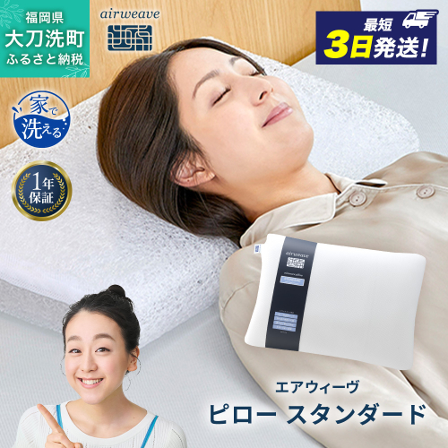 エアウィーヴ ピロー 枕 まくら 洗える 洗濯可 いびき 高反発 オールシーズン対応 ギフト 母の日 父の日 2274351 - 福岡県大刀洗町