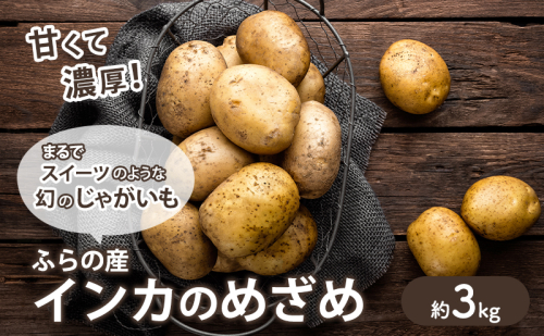 【2025年10月～発送】濃厚な甘さ！黄金のジャガイモ　インカの目覚め 【約3kg】 (スイートベジタブルファクトリー) 野菜 新鮮 直送 朝採り じゃがいも 芋 インカのめざめ いんか 道産 北海道 2274488 - 北海道富良野市