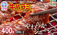 味付き牛ハラミ　400g(200g×2) | 特製タレ 焼くだけ 手作業で加工 焼肉 お取り寄せ バーベキュー ふるさと納税はらみ ふるさと納税ハラミ 柔らかい やわらかい 父の日 | EQ033-400g