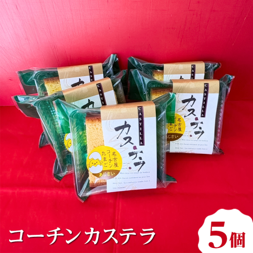 コーチンカステラ 5個 ｜ 個包装 カステラ 名古屋コーチン おためし お試し 焼き菓子 洋菓子 おやつ お菓子 おかし スイーツ おすすめ 人気 詰め合わせ セット 贈り物 プレゼント ギフト 愛知県 美浜町 2275090 - 愛知県美浜町