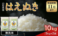 FYN1-954 【11月前半発送】令和7年産 新米 山形県産 はえぬき 10kg 2025年 お米 米 米米 ごはん ご飯 白米 国産 ブランド米 節水 時短 冷めてもおいしい贈答 ギフト 家庭用 自宅用 お取り寄せ 食品 山形県 西川町 月山