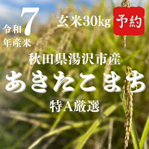 【先行予約】 令和7年産 特A 秋田県産 あきたこまち 玄米 30kg 米【(株)鈴木又五郎商店】[F2304] 2277163 - 秋田県湯沢市