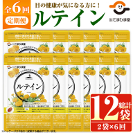 No.1283 ＜定期便・全6回(隔月)＞ルテイン(1袋 62粒入り・2袋×6回)  鹿児島 日置市 健康食品 機能性表示食品 加工食品 サプリメント 栄養 目 ブルーライト 定期便【てまひま堂】