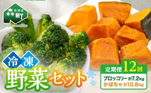 【12ヶ月定期便】カット済み野菜セット 1.5kg×12回 ブロッコリー かぼちゃ 北海道森町産 野菜 おかず お弁当 便利 小分け カット済み ブロッコリー かぼちゃ 冷凍 mr1-1015 2279384 - 北海道森町