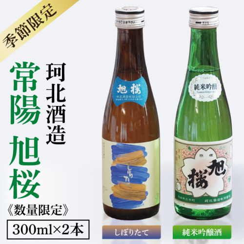 【季節限定】【珂北酒造】常陽 旭桜 300ml×2本セット（純米吟醸酒・しぼりたて ）｜お酒 日本酒 清酒 地酒 純米吟醸 無濾過原酒 期間限定 数量限定 茨城県 大子町  （AS009） 2279748 - 茨城県大子町