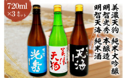 明智光秀本醸造と純米酒は冷やからお燗までと幅広い温度帯で楽しんでいただけ、どんな料理との相性も良いので普段の晩酌にも活躍します！美濃天狗純米大吟醸は山川酒店オリジナルの華やかな果実の香り、旨味のある別