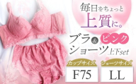 ブラ＆ショーツ 上下セット ピンク F75＆ショーツ LL | 女性用下着 レディース ブラ＆ショーツ ブラ ショーツ ピンク 上下セット 君津市 きみつ 千葉県