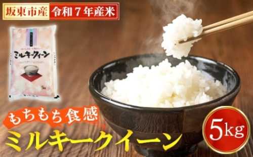 No.863 令和7年産　ミルキークイーン5kg【坂東市産】 ／ 令和7年 新米 米 お米 こめ コメ 精米 白米 ご飯 国産米 5kg 5キロ ツヤ 香り もちもち 低アミロース米 弁当 おいしい お取り寄せ 産地直送 産直 坂東市産 茨城県産 茨城産 茨城県 特産品 2281884 - 茨城県坂東市
