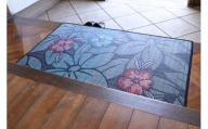 抗菌防臭・消臭 玄関マット なでしこ 60cm×90cm BL（ブルー） マット 敷き物 いぐさ い草 イグサ い草マット 福岡県 柳川市