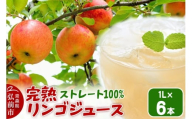 【25年11月発送】完熟リンゴジュース 1L 6本入 ちとせ村ナカタファーム Amazing Apple【レビューキャンペーン】