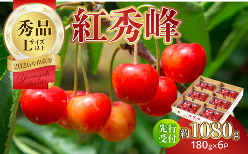【2026年度先行受付】★さくらんぼ紅秀峰★約1080g 秀品 【6月より順次発送予定】 063-006 2283477 - 山形県大江町