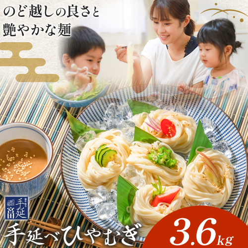 ひやむぎ 冷麦 そうめん 素麺 手延べ 手延べひやむぎ 3.6kg (180g×20束) 宮田製麺株式会社《30日以内に出荷予定(土日祝除く)》岡山県 浅口市 送料無料 麺 贈答用 ギフト お取り寄せ お歳暮 乾麺 麺類 備蓄 特産品 グルメ 小分け 2283832 - 岡山県浅口市