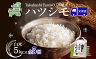 全5回お届け定期便 岐阜県 揖斐川町産 ハツシモ「高橋米」白米 5kg×1袋 お米 精米 ご飯 はつしも ブランド米 大粒 炊飯 冷めても美味しい お弁当 ライス 主食 ふっくら お取り寄せ 送料無料