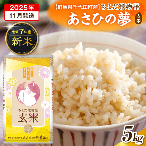 2025年11月発送【令和7年度産】群馬県千代田町産 あさひの夢 5kg×1袋 (玄米) 群馬県 千代田町 2285333 - 群馬県千代田町