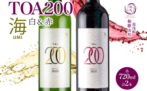 KG1023_TOA200 海 ワイン2種セット 赤・白 720ml 各1本 ギフト箱付き 2285365 - 和歌山県湯浅町