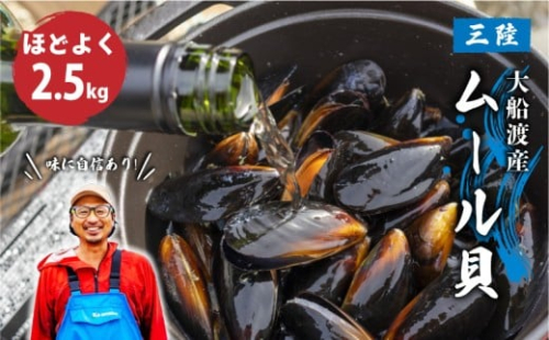 【10月～12月発送】先行予約 国産 活ムール貝 2.5kg ★2026年10月~発送予定★ ムール貝 ムラサキ貝 殻付き 新鮮 産地直送 旬 三陸 岩手県 大船渡市
