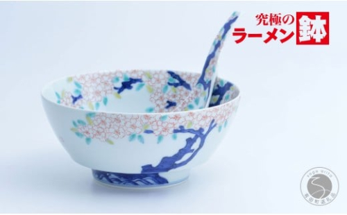 有田焼 究極のラーメン鉢 レンゲ セット 古木桜 【まるぶん】ラーメン ラーメン鉢 丼 食器 うつわ 手描き 7万円 70000円 aw086 2286103 - 佐賀県有田町