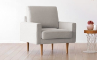 [グレー] 高野木工 LEO SOFA レオソファ 1人掛け ウォルナット脚 [5年保証] ソファ インテリア 家具 1人用 九州 福岡県 筑後市