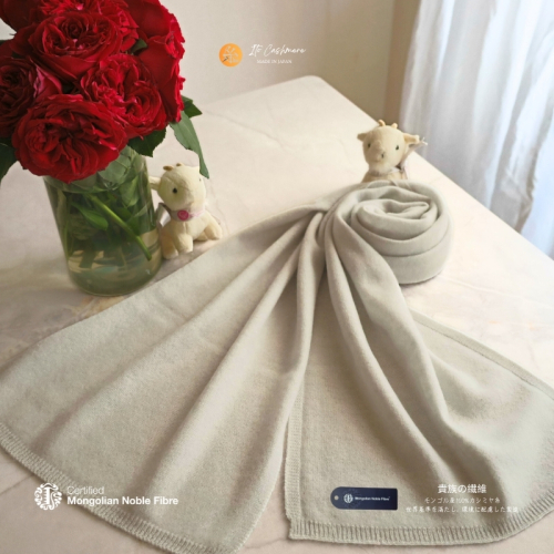 『Noble Fibre』100％カシミヤ・マフラー グレージュ【高級 カシミア おしゃれ ファッション 防寒 かしみあ】 G3320 2286424 - 大阪府泉佐野市