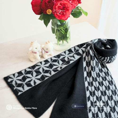 『Noble Fibre』100％カシミヤ・マフラー ヤガスリジャガード 【高級 カシミア おしゃれ ファッション 防寒 かしみあ】 G3325 2286429 - 大阪府泉佐野市