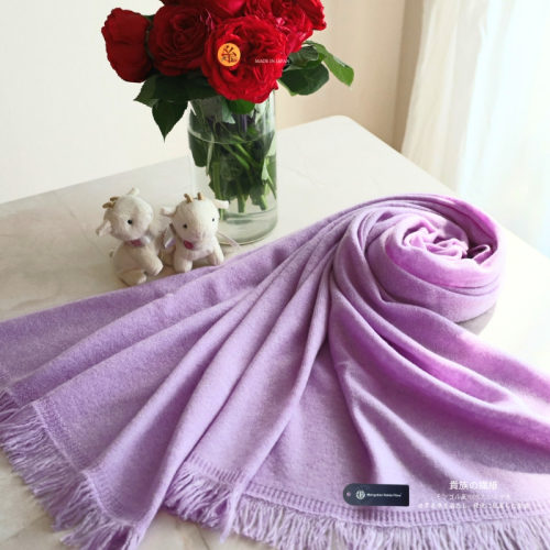 『Noble Fibre』100％カシミヤ・大判ストール ラベンダー【高級 カシミア おしゃれ ファッション 防寒 かしみあ】 G3334 2286438 - 大阪府泉佐野市