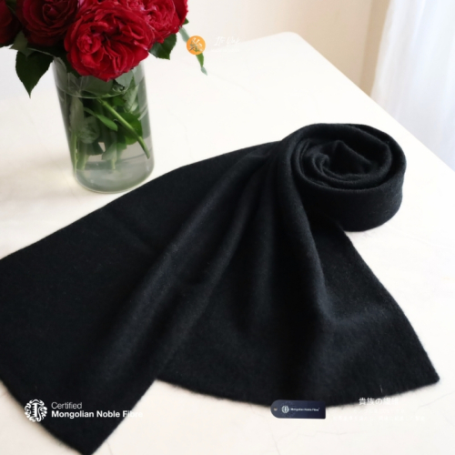 『Noble Fibre』100％ヤク・マフラー ブラック 【高級 おしゃれ ファッション カシミア より暖かい 防寒】 G3336 2286440 - 大阪府泉佐野市