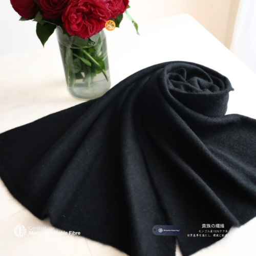 『Noble Fibre』100％ヤク・大判ストール ブラック【高級 おしゃれ ファッション カシミア より暖かい 防寒】 G3338 2286442 - 大阪府泉佐野市