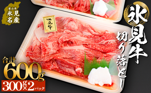 氷見牛切り落とし 300g × 2パック 合計600g 小分け 黒毛和牛 牛肉 富山県 氷見市 2287044 - 富山県氷見市