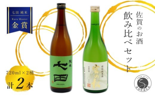 《The SAGA 認定酒》さがん酒 七田 純米酒 / 宮の松 特別純米酒 720ml×2本 【佐嘉蔵屋】佐賀 Kura Master IWC 福岡国税局鑑評会 受賞 飲み比べ 七田 純米 宮の松 特別純米 720ml 2本 S14-7 2289763 - 佐賀県有田町
