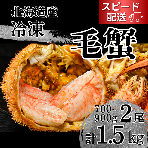 【通年】活ゆで毛蟹（特大）2尾で計1500g【冷凍】国産 北海道産 かに 毛蟹 毛ガニ 毛がに LL 2290499 - 北海道池田町