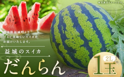 熊本県 益城町 スイカ だんらん 2L 1玉  約7kg 【2026年4月下旬～6月下旬迄発送予定】 2292293 - 熊本県益城町